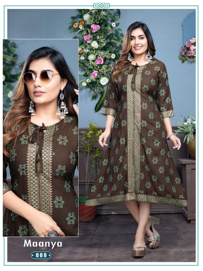 Maanya By Golden Printed Designer Kurtis Catalog
